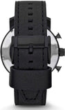 Buy Shop Fossil Nate Chronograph Black Dial Black Leather Strap Watch for Men - JR1354 USA Online