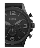 Buy Shop Fossil Nate Chronograph Black Dial Black Leather Strap Watch for Men - JR1354 USA Online