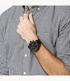 Buy Shop Fossil Nate Chronograph Black Dial Black Leather Strap Watch for Men - JR1436 USA Online