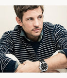 Buy Shop Fossil Nate Chronograph Black Dial Black Leather Strap Watch for Men - JR1436 USA Online