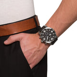 Buy Shop Fossil Nate Chronograph Black Dial Black Leather Strap Watch for Men - JR1436 USA Online