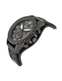 Buy Shop Fossil Nate Chronograph Black Dial Black Leather Strap Watch for Men - JR1510 USA Online