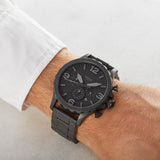 Buy Shop Fossil Nate Chronograph Black Dial Black Steel Strap Watch for Men - JR1401 USA Online
