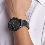 Buy Shop Fossil Nate Chronograph Black Dial Black Steel Strap Watch for Men - JR1401 USA Online