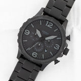 Buy Shop Fossil Nate Chronograph Black Dial Black Steel Strap Watch for Men - JR1401 USA Online