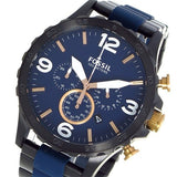 Buy Shop Fossil Nate Chronograph Blue Dial Two Tone Steel Strap Watch for Men - JR1494 USA Online
