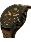 Buy Shop Fossil Nate Chronograph Brown Dial Brown Leather Strap Watch for Men - JR1511 USA Online