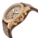 Buy Shop Fossil Nate Chronograph Gold Dial Brown Leather Strap Watch for Men - JR1495 USA Online