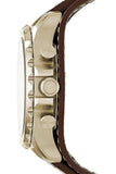 Buy Shop Fossil Nate Chronograph Gold Dial Brown Leather Strap Watch for Men - JR1495 USA Online