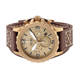 Buy Shop Fossil Nate Chronograph Gold Dial Brown Leather Strap Watch for Men - JR1495 USA Online
