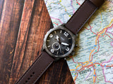 Buy Shop Fossil Nate Chronograph Grey Dial Brown Leather Strap Watch for Men - JR1424 USA Online