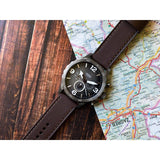 Buy Shop Fossil Nate Chronograph Grey Dial Brown Leather Strap Watch for Men - JR1424 USA Online