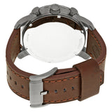 Buy Shop Fossil Nate Chronograph Grey Dial Brown Leather Strap Watch for Men - JR1424 USA Online