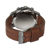Buy Shop Fossil Nate Chronograph Grey Dial Brown Leather Strap Watch for Men - JR1424 USA Online