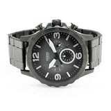Buy Shop Fossil Nate Chronograph Gunmetal Dial Grey Steel Strap Watch for Men - JR1437 USA Online