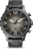 Buy Shop Fossil Nate Chronograph Gunmetal Dial Grey Steel Strap Watch for Men - JR1437 USA Online