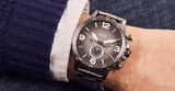 Fossil Nate Chronograph Gunmetal Dial Grey Steel Strap Watch for Men - JR1437