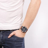 Buy Shop Fossil Nate Chronograph Navy Blue Dial Brown Leather Strap Watch for Men - JR1504 USA Online