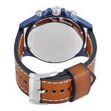 Buy Shop Fossil Nate Chronograph Navy Blue Dial Brown Leather Strap Watch for Men - JR1504 USA Online