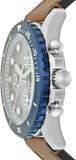 Buy Shop Fossil Nate Chronograph Navy Blue Dial Brown Leather Strap Watch for Men - JR1504 USA Online
