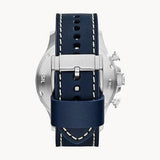 Buy Shop Fossil Nate Chronograph White Dial Blue Leather Strap Watch for Men - JR1480 USA Online