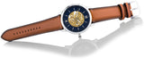 Buy Shop Fossil Neutra Automatic Luggage Skeleton Blue Dial Brown Leather Strap Watch for Men - ME3160 USA Online