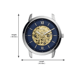 Buy Shop Fossil Neutra Automatic Luggage Skeleton Blue Dial Brown Leather Strap Watch for Men - ME3160 USA Online