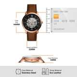 Buy Shop Fossil Neutra Automatic Skeleton Black Dial Brown Leather Strap Watch for Men - ME3195 USA Online