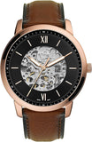 Buy Shop Fossil Neutra Automatic Skeleton Black Dial Brown Leather Strap Watch for Men - ME3195 USA Online