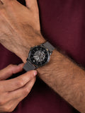 Buy Shop Fossil Neutra Automatic Skeleton Black Dial Grey Mesh Strap Watch for Men - ME3185 USA Online