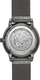Buy Shop Fossil Neutra Automatic Skeleton Black Dial Grey Mesh Strap Watch for Men - ME3185 USA Online