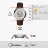 Buy Shop Fossil Neutra Automatic Skeleton White Dial Brown Leather Strap Watch for Men - ME3184 USA Online