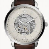 Buy Shop Fossil Neutra Automatic Skeleton White Dial Brown Leather Strap Watch for Men - ME3184 USA Online