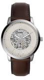 Buy Shop Fossil Neutra Automatic Skeleton White Dial Brown Leather Strap Watch for Men - ME3184 USA Online