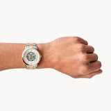 Buy Shop Fossil Neutra Automatic Skeleton White Dial Two Tone Steel Strap Watch for Men - ME3196 USA Online