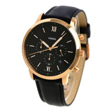 Buy Shop Fossil Neutra Chronograph Black Dial Black Leather Strap Watch for Men - FS5381 USA Online