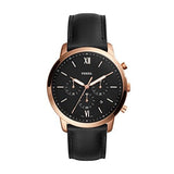 Buy Shop Fossil Neutra Chronograph Black Dial Black Leather Strap Watch for Men - FS5381 USA Online