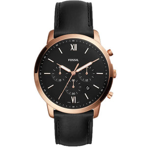 Buy Shop Fossil Neutra Chronograph Black Dial Black Leather Strap Watch for Men - FS5381 USA Online