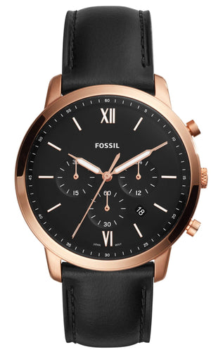 Buy Shop Fossil Neutra Chronograph Black Dial Black Leather Strap Watch for Men - FS5381 USA Online