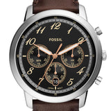 Buy Shop Fossil Neutra Chronograph Black Dial Brown Leather Strap Watch for Men - FS6024 USA Online