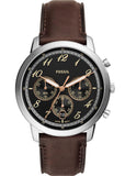 Buy Shop Fossil Neutra Chronograph Black Dial Brown Leather Strap Watch for Men - FS6024 USA Online