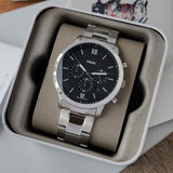 Buy Shop Fossil Neutra Chronograph Black Dial Silver Steel Strap Watch for Men - FS5384 USA Online