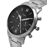 Buy Shop Fossil Neutra Chronograph Black Dial Silver Steel Strap Watch for Men - FS5384 USA Online