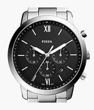 Buy Shop Fossil Neutra Chronograph Black Dial Silver Steel Strap Watch for Men - FS5384 USA Online