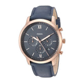Buy Shop Fossil Neutra Chronograph Blue Dial Blue Leather Strap Watch for Men - FS5454 USA Online