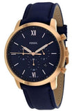 Buy Shop Fossil Neutra Chronograph Blue Dial Blue Leather Strap Watch for Men - FS5454 USA Online