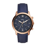 Buy Shop Fossil Neutra Chronograph Blue Dial Blue Leather Strap Watch for Men - FS5454 USA Online