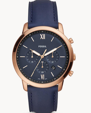 Buy Shop Fossil Neutra Chronograph Blue Dial Blue Leather Strap Watch for Men - FS5454 USA Online