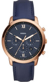 Buy Shop Fossil Neutra Chronograph Blue Dial Blue Leather Strap Watch for Men - FS5454 USA Online