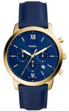 Buy Shop Fossil Neutra Chronograph Blue Dial Blue Leather Strap Watch for Men - FS5790 USA Online